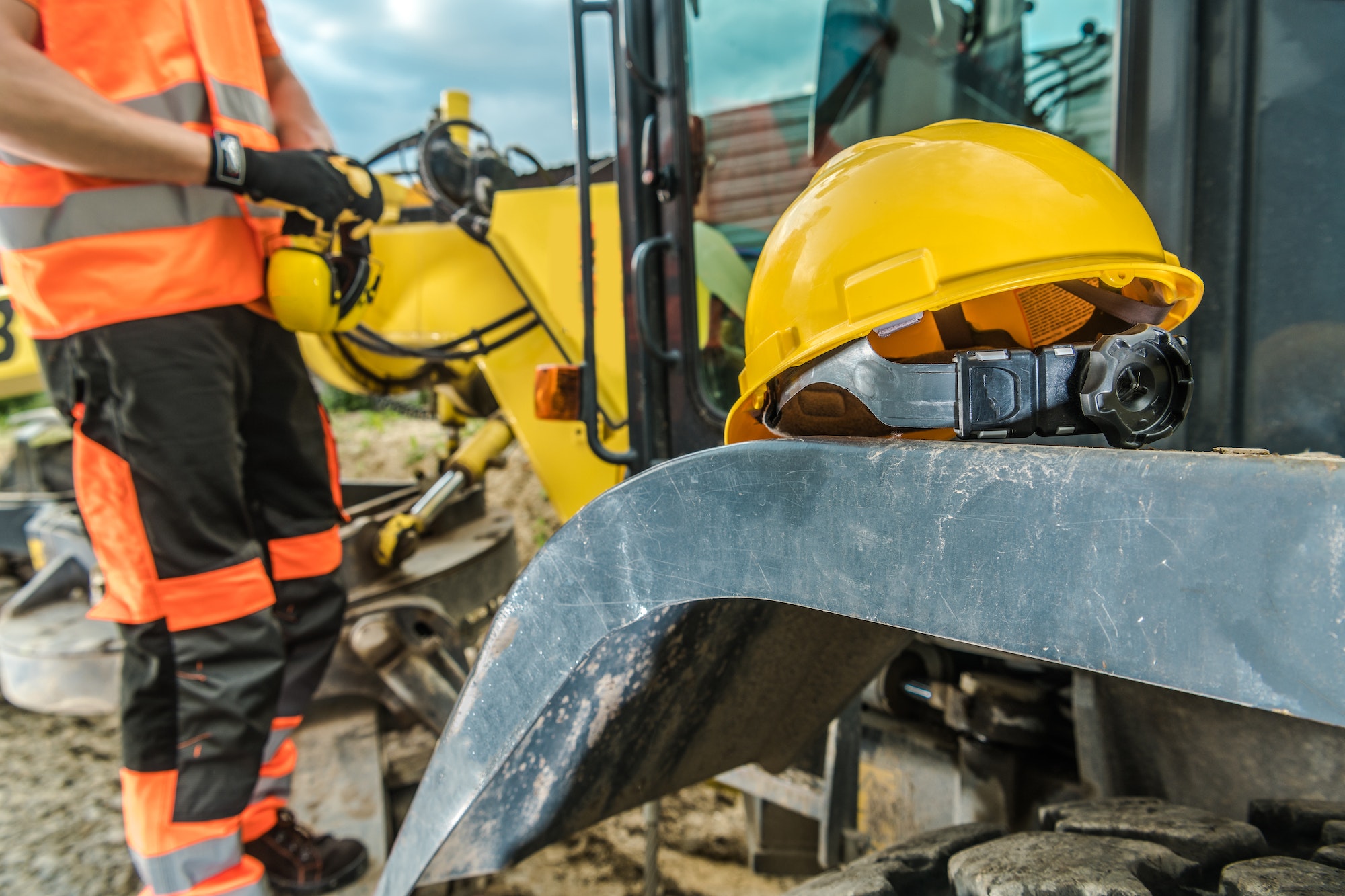 Chantier casque de protection jaune